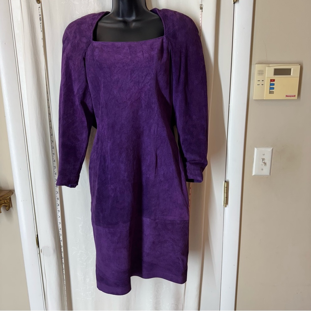 Vintage Pia Rucci Purple Suede Dress